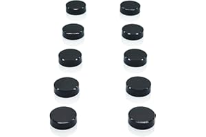 ZDZBLX Fridge Magnets, 10 Pack Strong Small Round Magnets for Whiteboard & Fridge, Colourful Craft Magnets for Home School & Office, Cute Mini Magnetic Dots for Refrigerator Noticeboard - Black Magnet