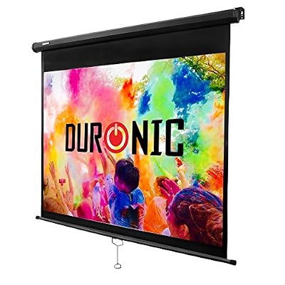 Duronic MPS60/43 Ecran de projection à déroulement manuel 60 pouces 4:3/122 x 91 cm - Fixation mur ou plafond - 4K Full HD 1080P 3D Gain 1.0 - Idéal pour Home cinéma/Présentations/Bureau3D
