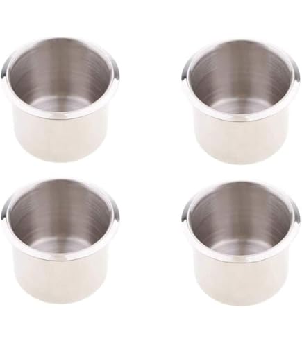 Greluma 2 St Game Table Cup Holder Insert-RVS Jumbo Drop-in Drink Cup Holder,Poker Table Cup Holders voor Casinotafels,Gametafels,Banken,Boten, Banken,Werktafels,Campers,Auto's en Vrachtwagens