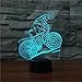 Produktbild HMer 3D Optical Illusion LED Nachtlicht Mountainbike 3D Lichter bunte Note wiederaufladbare LED-visuelle Geschenk LampeWeihnachts geschenk