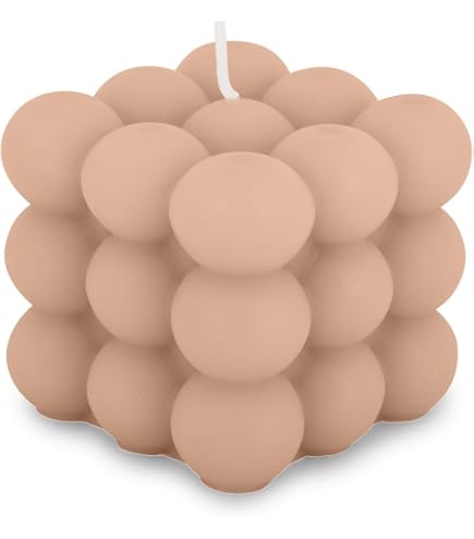 AICHLO 2 STKS Bubble Kaars Witte Aromatherapie Kaars Vormige Kaarsen Handgemaakte Kubus Kaars Vanille Geurkaars Trendy Kamer Decor Soja Kaarsen Fun Kaarsen voor Meisjes Kamer Decor Esthetisch