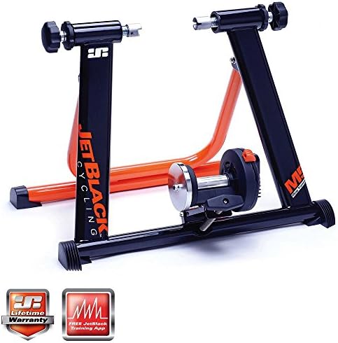 JetBlack M5 Mag Trainer &amp; App / Magnetic Resistant Indoor Cycling Cycle Bicycle Training Fitness Home Bike Gym Biking Train Mountain MTB Road Wheel Tyre Turbo Accessories Exercise Folding Fold Alloy Alumnium Frame Free Phone App Spinning Spin Cardio