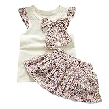 Etosell01 Baby Girls Kids Tops+Ruffle Skirts 2 Pcs Set Outfits Costume