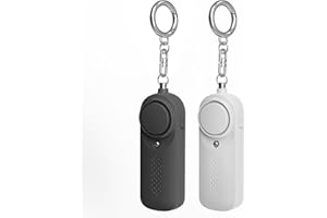 Qoosea 2 Allarme Personale Safesound Security Alarm 130dB Sirena Allarmi di Sicurezza Forti Portachiavi con Luce LED Polizia Approvato Allarme di Sicurezza per i Bambini Donne Anziane Studenti