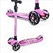 Produktbild BAYTTER Kinderscooter Dreirad mit verstellbarem Lenker Kinderroller Roller Scooter LED Blinken für Kinder ab 3 4 5 Jahren, bis 100kg belastbar (Modell A in Rosa)