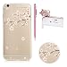 Produktbild iPhone 5 5S Hülle Silikon Transparent,iphone 5SE Schutzhülle Klar,SKYXD für Mädchen Frauen Durchsichtig mit Muster [Blumen Baum 02] für Apple iphone 5/5S/SE Handyhülle Dünn Weich Tasche Etui + Handyanhänger Staubstecker + Eingabestift
