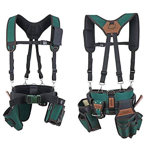 HW GLOBAL Rangement Des à Gaines à Outils Sacoches Tabliers Clous Poches Étui Pour Perceuse Ceintures Boucles de Marteaux Porte Bretelles Rembourrées électriciens Ceinture Ajustable Cadeau fête des Pères Bricoleur Charpentier Menuisier Maçons Soudeurs Tool Belt Pouch Organiseur KL500