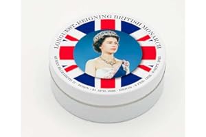 BONBONPRINT Boîte Personnalisée | Boîte de Bonbons saveur Miel | Reine d’Angleterre Elizabeth II | Famille Royale d’Angleterre (Portrait et Drapeau)