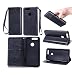 Produktbild Lonchee Huawei Honor 8 Wallet Tasche Brieftasche Schutzhülle , geprägten Design Hochwertige PU Leder Folio Tasche Case Hülle im Bookstyle mit Standfunktion Kredit Kartenfächer (schwarz)