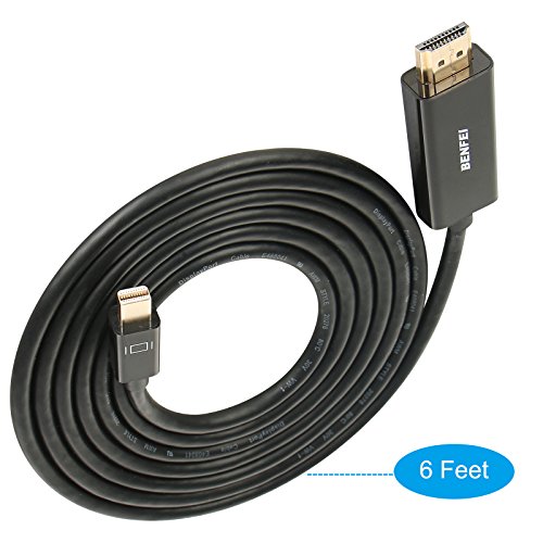 Mini DP to HDMI, Benfei Mini DisplayPort to HDMI Cable 1.83 Meter Gold-Plated Cord for MacBook, iMac(LG51) Macbook Pro Surface Pro Dock Intel NUC