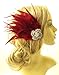 Produktbild Burgund Rot Silber Feder Fascinator Kopfbedeckung mit Haar Clip Vintage 1160 Stil der Zwanzigerjahre