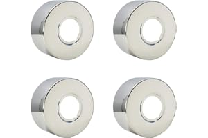 Hugwish Rosace Mitigeur Douche Acier Inoxydable (3/4) Ø 27 mm x Ø 66 mm x hauteur 30 mm 4pcs, Rosace Robinet, Garniture Pour Robinet De Douche Muraux (4, 66x30mm Argent)
