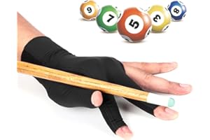 FAKEFACE Gants de Snooker Haute Elasticité Gants en Nylon Gants Trois Doigts Gants Snooker Professionnel Gants Queue De Billard Piscine Gants Gauche Trois Open Hand Finger Fibre