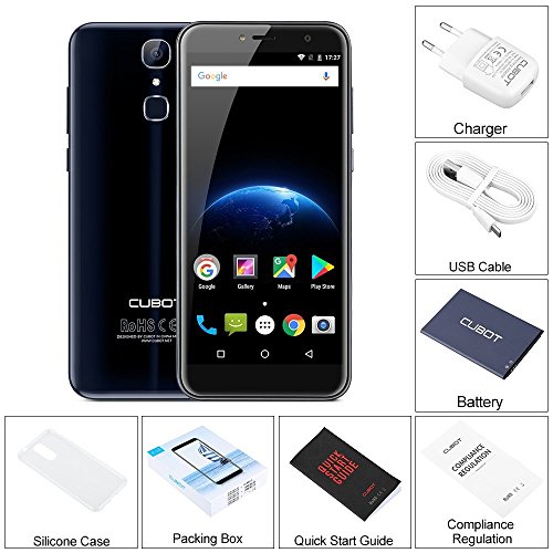 4G LTE Smartphone in offerta-Cubot X18 Unlocked(2017),Proporzione18:9 Schermo HD da 5.7 pollici,Android 7.0 Telefonia Mobile,Fotocamera Doppia 13MP + 16MP,scheda quad core 3GB RAM 32GB ROM,3200mAh