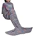 Price comparison product image YiZYiF Kids Girls Gift Mermaid Tail Blanket Cosyplay Handcrafted Crochet Knitted Wrap Blanket Air Conditioning Blanket All Season Sleeping Bag (For Adult or big girls, Z Multicolor (Length 175cm))