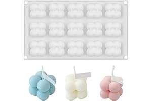 QUNKUN Moldes para Hacer Velas, 3D Cubo De Silicona Molde, Molde Para Velas De Burbujas, Bubble Cube Cera Molde para Hacer Velas para Hacer Velas,Vela Perfumada, Cera De Soja,Chocolate,Fondant y Pastel