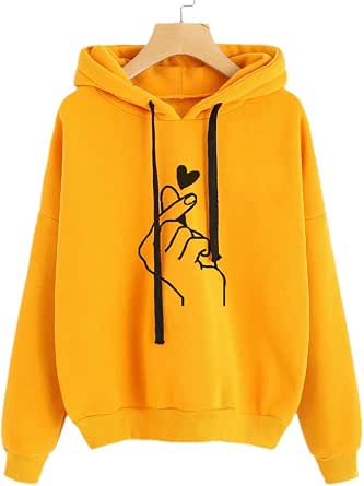 Mambain Felpe Donna Tumblr con Cappuccio Larghe E Lunghe Autunno Invernali  Taglie Forti Stampate di Cuore Pullover Ragazza Manica Lungo Caldo Leggere  : Amazon.it: Abbigliamento