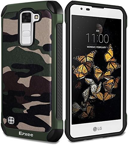 LG K8 Case, Epxee Shockproof [Heavy Duty Protective] Silicone Bumper Phone Case Cover [for LG K8] - (Camouflage-001)