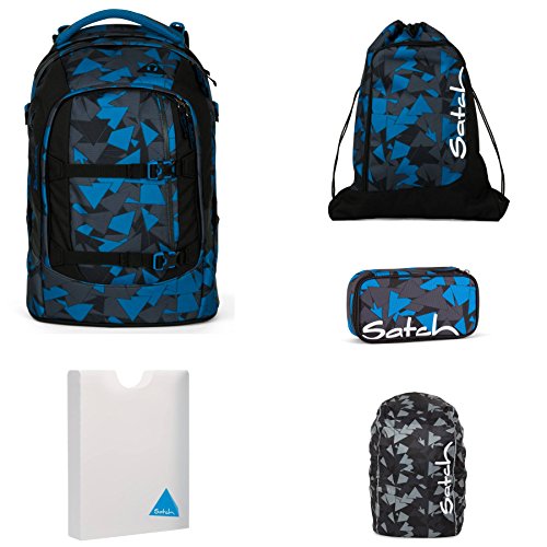 Preisvergleich Produktbild Satch Schulrucksack-Set 5-tlg Pack Blue Triangle Blau