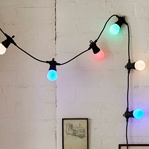 Preisvergleich Produktbild 60er LED Party Lichterkette bunt Strombetrieb 15m koppelbar Batterie Solarbetrieb möglich Typ U