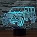 Produktbild Wmbz Kreative 3D Led Bunte Farbverläufe Auto Shaped Usb Nachtlichter Stimmung Jeep Schreibtischlampe Nacht Schlaf Beleuchtung Usb Schlafzimmer Dekor Geschenk