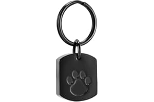 Minicremation Collana con urna per ceneri per animali domestici, con impronta di zampa, ciondolo ricordo per ceneri di animali domestici, gatti e cani, con kit di riempimento