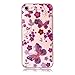 Produktbild iPhone 7 Hülle, Chreey Glitzer Muster Transparent Handyhülle Niedlich Mode Süß Temperament Weiche TPU Silikonhülle Case Ultra Dünn Kratzfest Durchsichtige Hülle Backcover [Lila Schmetterling]