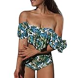 trendigen bh kleidung für mä frauen gedruckt bikini bademode set satz drucken blätter treiben gepolsterte baden badeanzug beachwear mode damen bikinis schwarz weiß bikini-sets monokini bademode lustige badeanzug bikinioberteil damen mädchen zweiteilige schwarz weiß bandeau push up bikini set