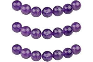 MJDCB Natural Round Stone Beads Purple Crystal 4mm Amethyst Loose Gemstone Beads for Jewelry Making Bracelet Necklace 85pcs