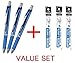 Price comparison product image Pentel Energel Deluxe RTX Retractable Liquid Gel Pen - 0.5mm - Fine Line/ Needle Tip / Blue Ink - Blue Body Type - 3Pens & 3Pens Refills Value Set (With Our Shop Original Product Description)