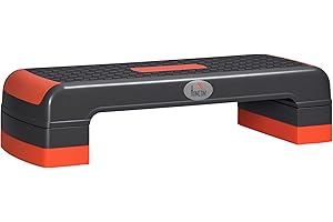 ‎HOMCOM HOMCOM Aerobic-Stepper Steppbrett höhenverstellbar Fitness Heimtrainer mit 3 Stufen (10/15/20 cm) Indoor Outdoor Belastbarkeit bis 150 kg 78 x 28 x 10-20 cm