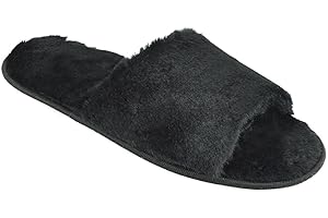 IUEG LIMITED IUEG Women Slippers Fluffy Slippers Memory Foam Thick Band Furry Open Toe Anti-Slide Home Shoes Cozy Plush Slippers