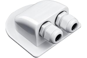 SHUUL Solar Double Cable Entry Gland IP68 Waterproof Weather Resistant Solar Photovoltaic Plastic Bracket Curved Cable Connector ABS Dual Cable Entry Housing for Solar Panels of RV, Caravan Boat