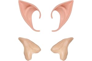 SUNRIZ Elfenohren Set, 2 Paar Latex Spitzohren Ohren Fantasy Elf Ohren für Halloween Cosplay Karneval Party Fasching Kostüm, 1 Paar Half Elf Ohr+1 Paar Volles Elf Ohr