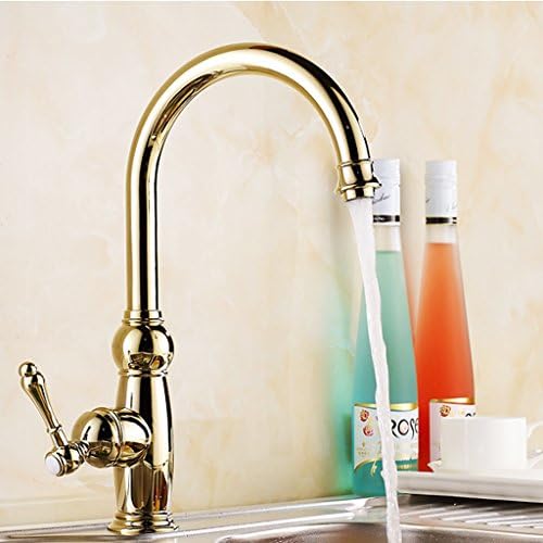 wysm Gold Kitchen Faucet Hot And Cold European Antique Sink Faucet Vegetable Bowl Full Copper Kitchen Faucet Can Be Rotated