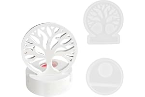 TREABEAR Stampo per Candele in Silicone a Forma di Albero della Vita - Base Inclusa, per Versare