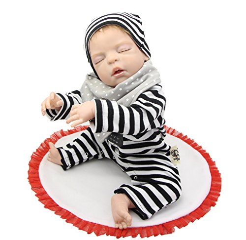Collectible Sleeping Reborn Baby Boy Dolls Full Body Siliocne Vinyl 22