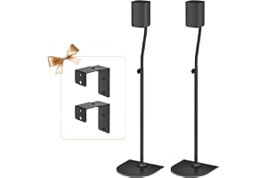 Universellt par högtalarstativ, höjdjusterbara från 84–106 cm, med väggfäste för Samsung, Vizio, Bose, LG, Roku bakhögtalare