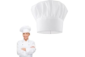JPESYGFDK Kochen Kochmütze, Unisex Kochmütze Baumwolle, Unisex Baumwolle Küche Kochmütze, Mushroon Design Verstellbare Küchenuniform Kappe, Für Halloween Karneval Weihnachten Cosplay Koch(Weiß)