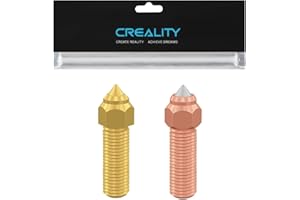 Creality Offizielle K1 0.4mm Düsen, Hochgeschwindigkeits- und High Flow Düsen, Messing und gehärteter Stahl Düsen für K1, K1 Max, Ender 3 V3 KE 3D Drucker (2pcs)