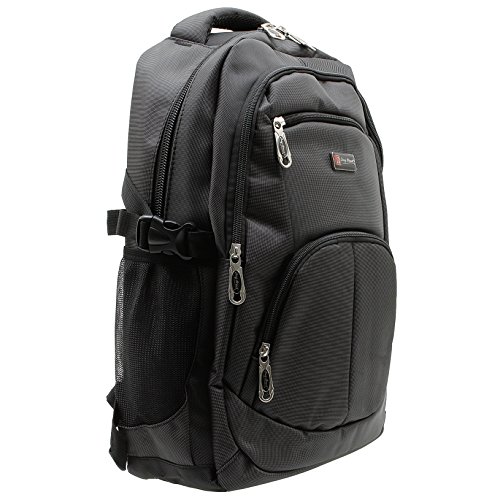 City Rucksack Schule Arbeit & Freizeit Bag Schulrucksack Sportrucksack Backpack Laptoprucksack Laptopfach 15 + 1 Produkt nach Wahl (Schwarz+1 Wildleder Etui) - 6