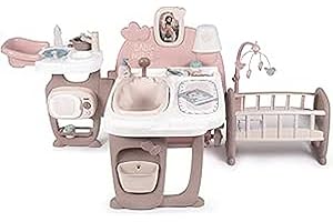 Smoby 7600220376 Baby Nurse Kącik opiekunki 3w1, wielofunkcyjny domek dla lalek, kuchnia, łazienka, sypialnia, 149,1x71x71 cm