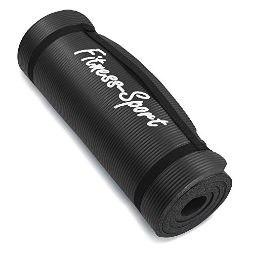 Gymnastikmatte, Fitness-Sport für Pilates, Yoga, Sport, Übungen, 0,8 / 1,0 / 1,5 cm, blau oder schwarz, 180 x 60 cm