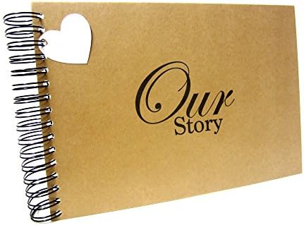 A5 A4 Our Story Scrapbook, Landscape, Card Pages, Photo Album, Keepsake (A5 (Kraft Pages))