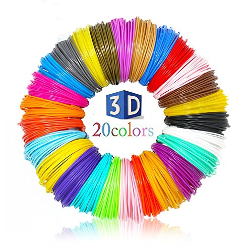 3D Pen Filament Nachfüllungen 1.75mm PLA Material 20 Farbe / 16 Füße pro Farbe, 3D-Druck Zeichenstift und Drucker Kunststoff