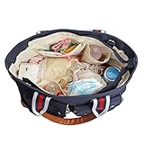 Wickeltasche, MixMart Pflegetasche Umhängetasche Tragetasche Babytasche Handtasche mit separatem, verstellbarem Schultergurt/ für Windeln, Baby-Kleidung, Flaschen inklusive Wickelunterlage und Stroller Hooks - 4