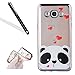 Produktbild Galaxy J5 2016 Silikon Handy Hülle,Leeook Elegant Retro Luxus Schön Funny Cute Lovely Panda Rot Liebe Herz Crystal Soft Clear Case Electroplate Plating Silber Frame Scratch-Resistant Bumper Soft Rückseite Cover Tasche Ultradünne Galvanisiergeräte Weicher Gel TPU Tasche Schutzhülle Hülle Tasche für Samsung Galaxy J5 2016 + 1 x Schwarz Eingabestift-Panda Red Love Heart