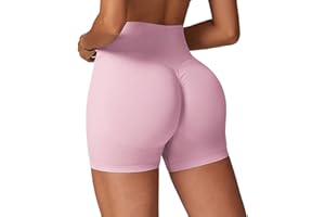 Qmttoae Seamless 4.5" Scrunch Butt Lifting Gym Shorts for Women Booty Workout Shorts Tummy Control Cycling Yoga