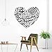 Produktbild kyprx Modernes Herz segnen wandkunst Aufkleber wandaufkleber PVC wandtattoos Dekoration tapete Wohnzimmer wandbild Schlafzimmer dekor l 42 cm x 48 cm