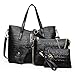 Produktbild JUSTSELL  Damen 4Pcs Taschen Set 4 In 1 Handtasche Set Retro Tasche Mit Paket KetteHandtasche + Messenger Bag + Clutch Bag + Kartenhalter Frau Geschenke